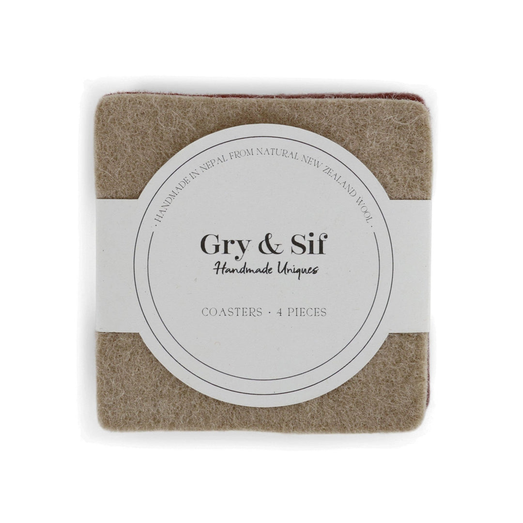 Coasters Square - set of 4 ( Light Brown) - ökenhem