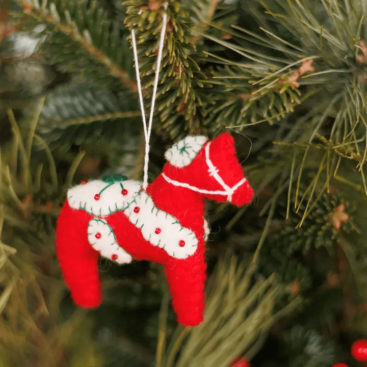 Dala Horse Felt Ornament - ökenhem