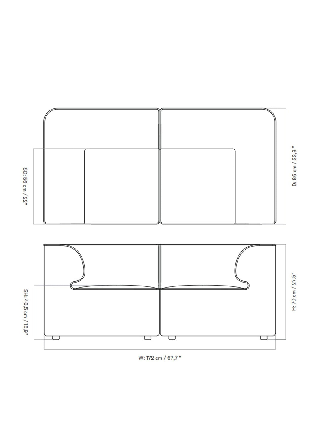 Eave Modular Sofa, 2 - seater, Configuration 1 - ökenhem