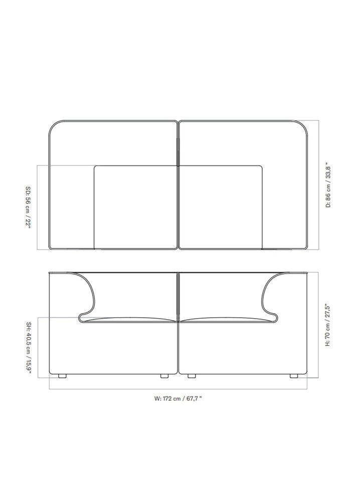 Eave Modular Sofa, 2 - seater, Configuration 1 - ökenhem