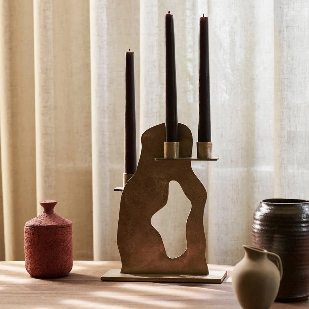 Erode Candle Holder - Brass - ökenhem