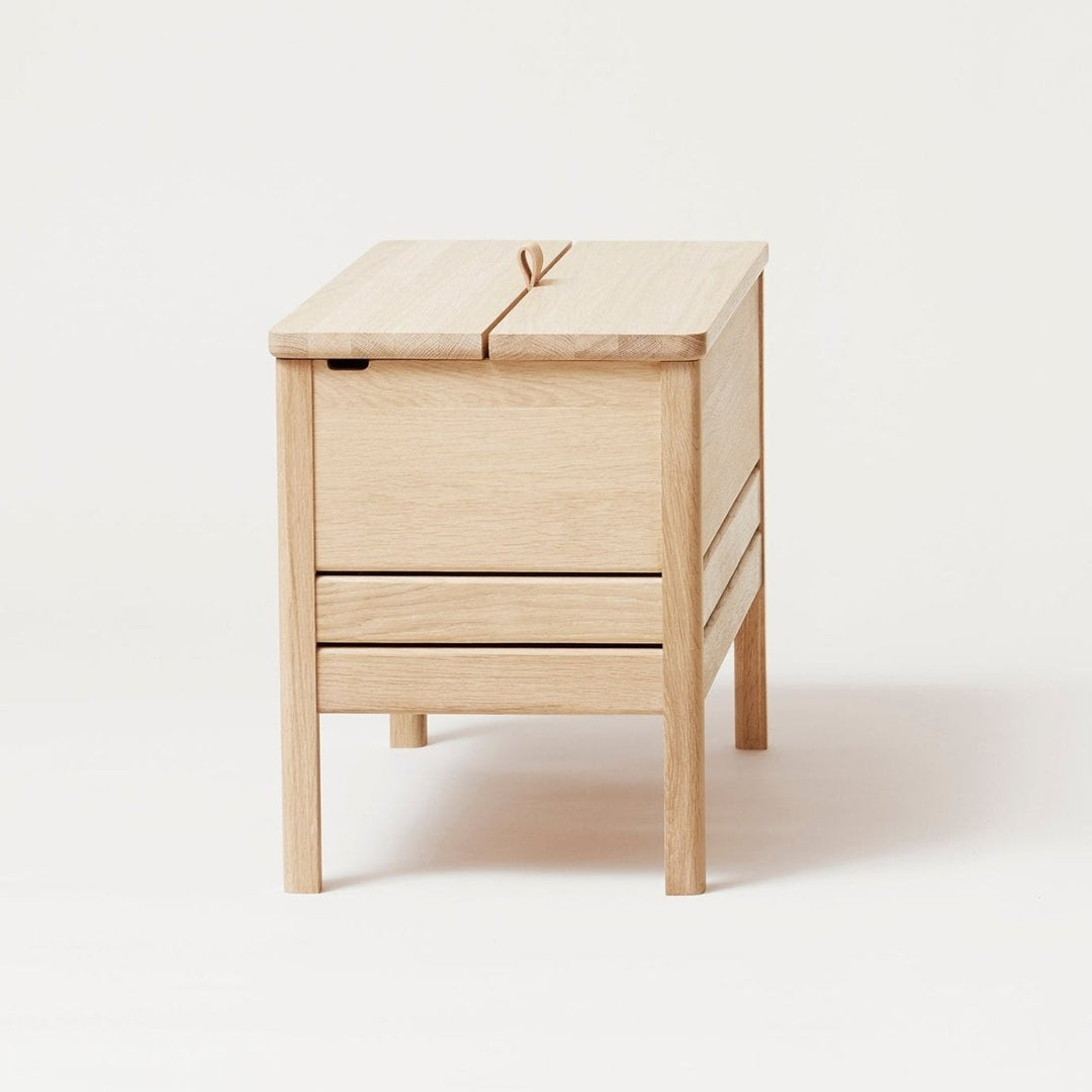 Form & Refine A Line Storage Bench 68, White Oak - ökenhem