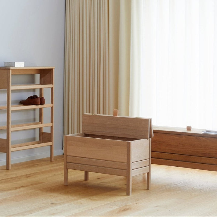 Form & Refine A Line Storage Bench 68, White Oak - ökenhem