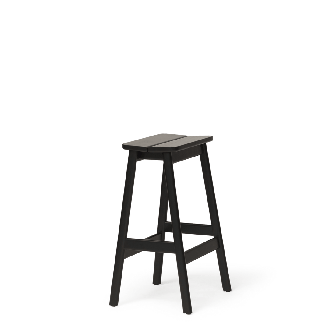 Form &amp; Refine Angle Standard Stool 65, Black - stained Beech - ökenhem