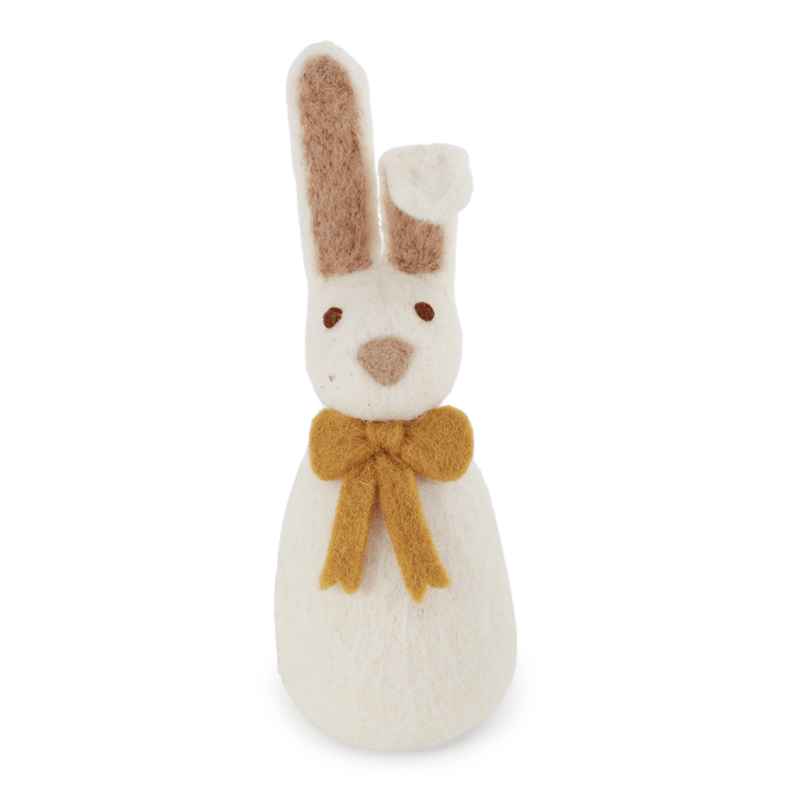 Handmade Felt Bunny with Bow - ökenhem