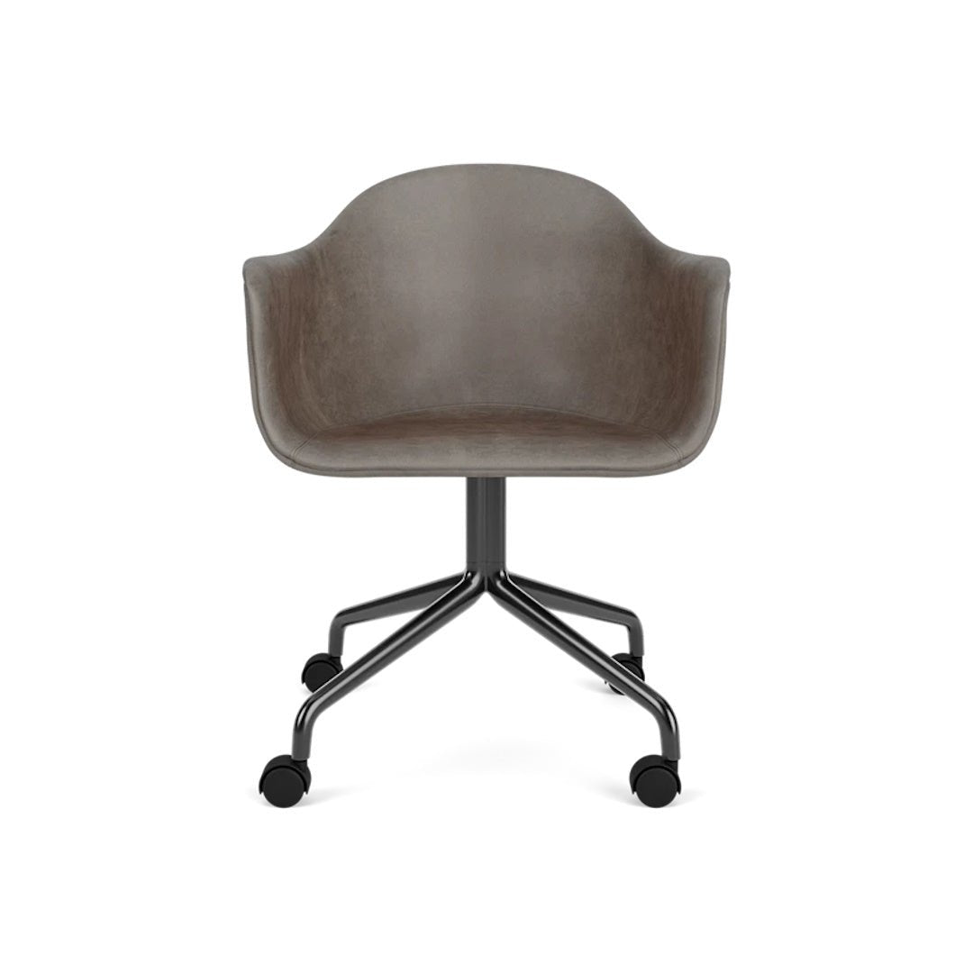 Harbour Arm Chair, Dining Height, Black Star Base w/Casters, Upholstered - ökenhem