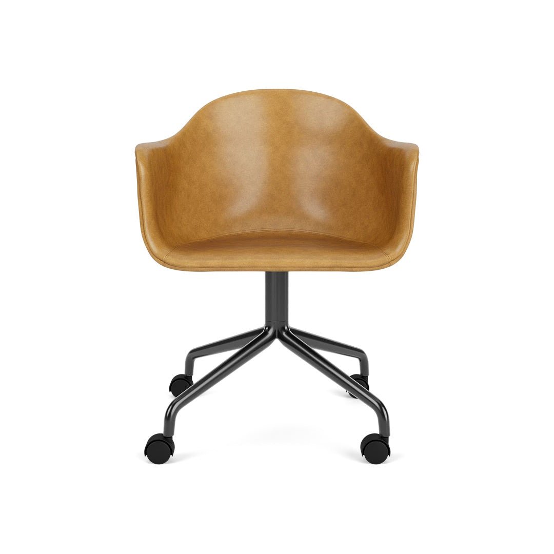 Harbour Arm Chair, Dining Height, Black Star Base w/Casters, Upholstered - ökenhem