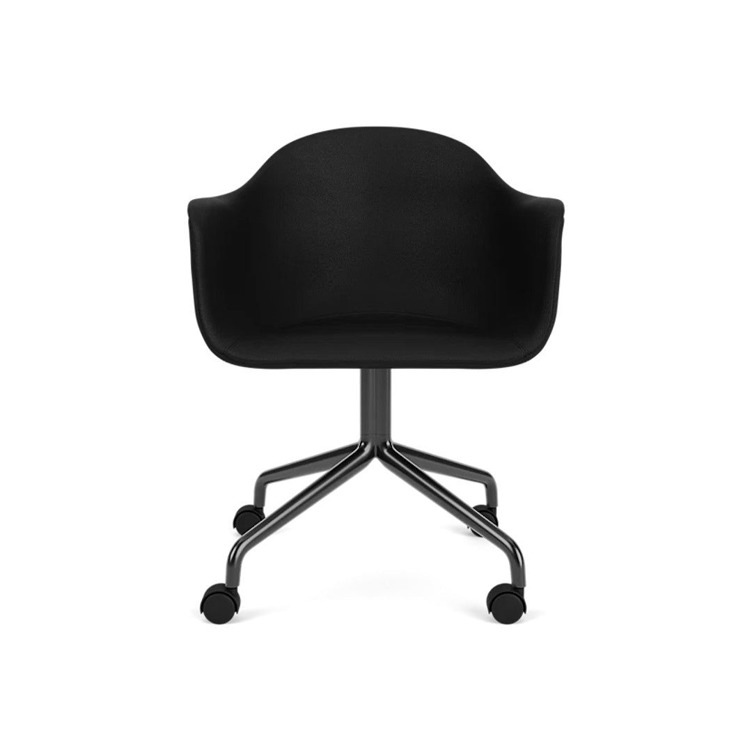 Harbour Arm Chair, Dining Height, Black Star Base w/Casters, Upholstered - ökenhem