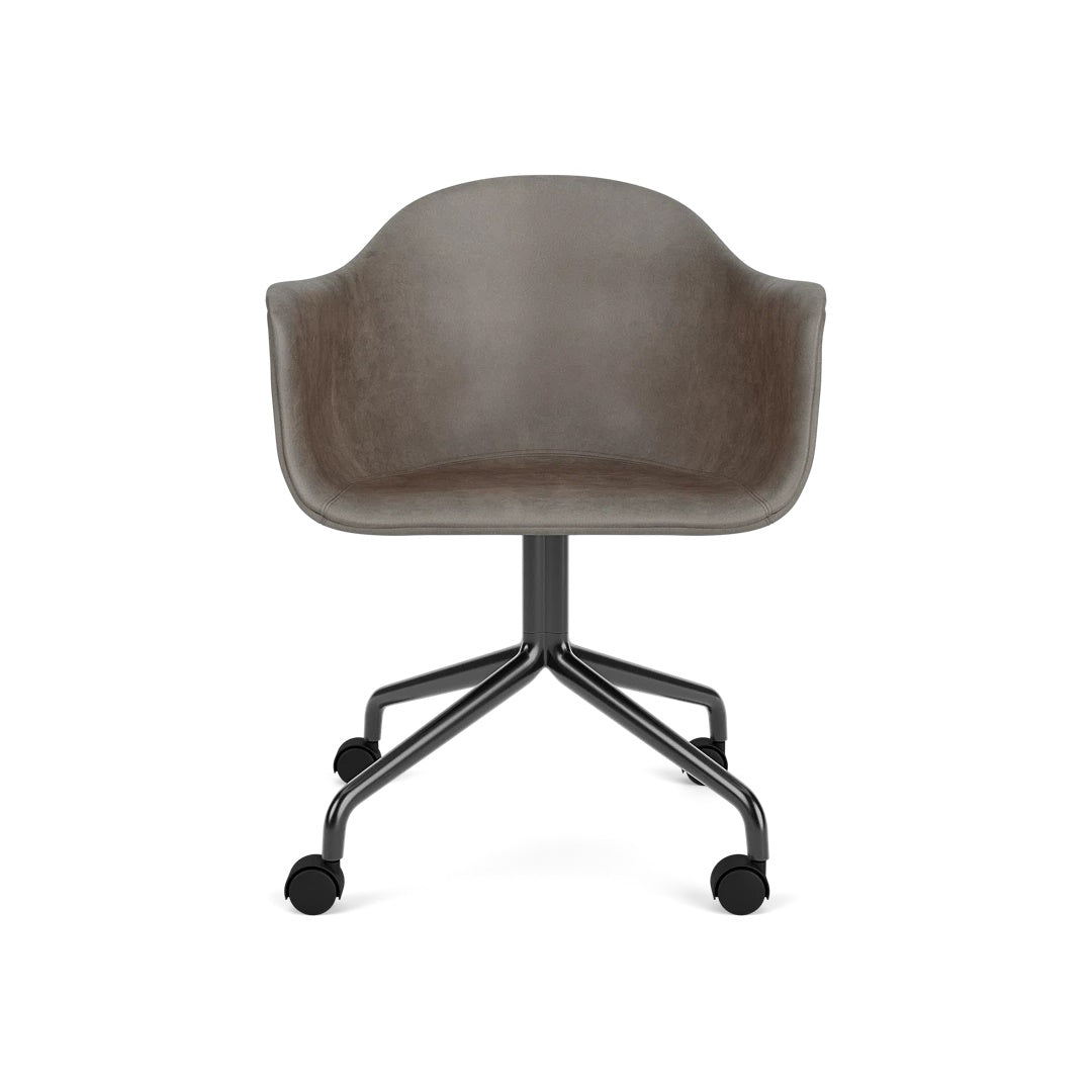 Harbour Arm Chair, Dining Height, Black Star Base w/Casters, Upholstered - ökenhem