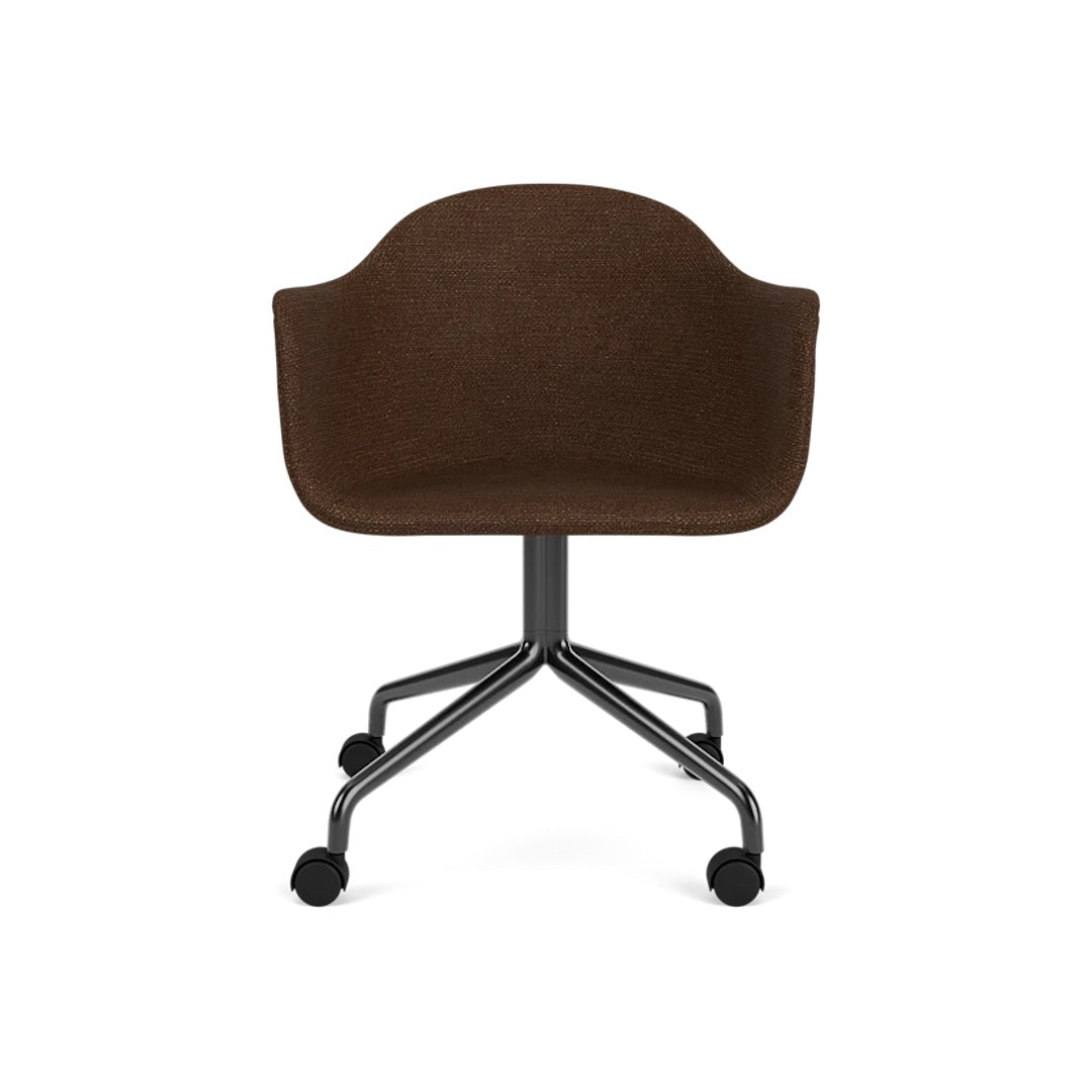 Harbour Arm Chair, Dining Height, Black Star Base w/Casters, Upholstered - ökenhem