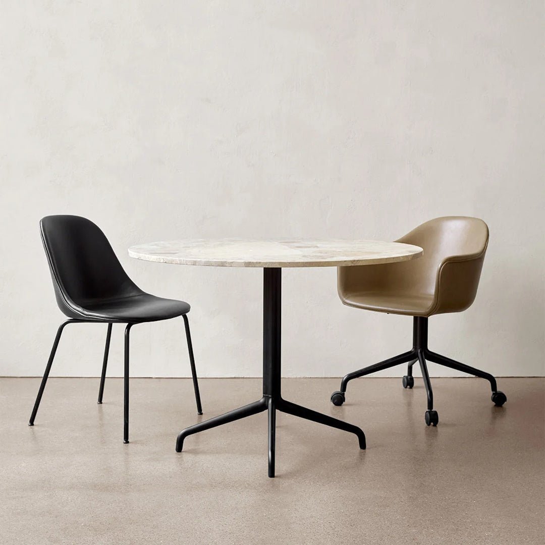 Harbour Arm Chair, Dining Height, Black Star Base w/Casters, Upholstered - ökenhem