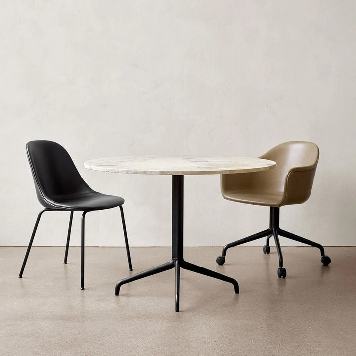 Harbour Arm Chair, Dining Height, Black Star Base w/Casters, Upholstered - ökenhem