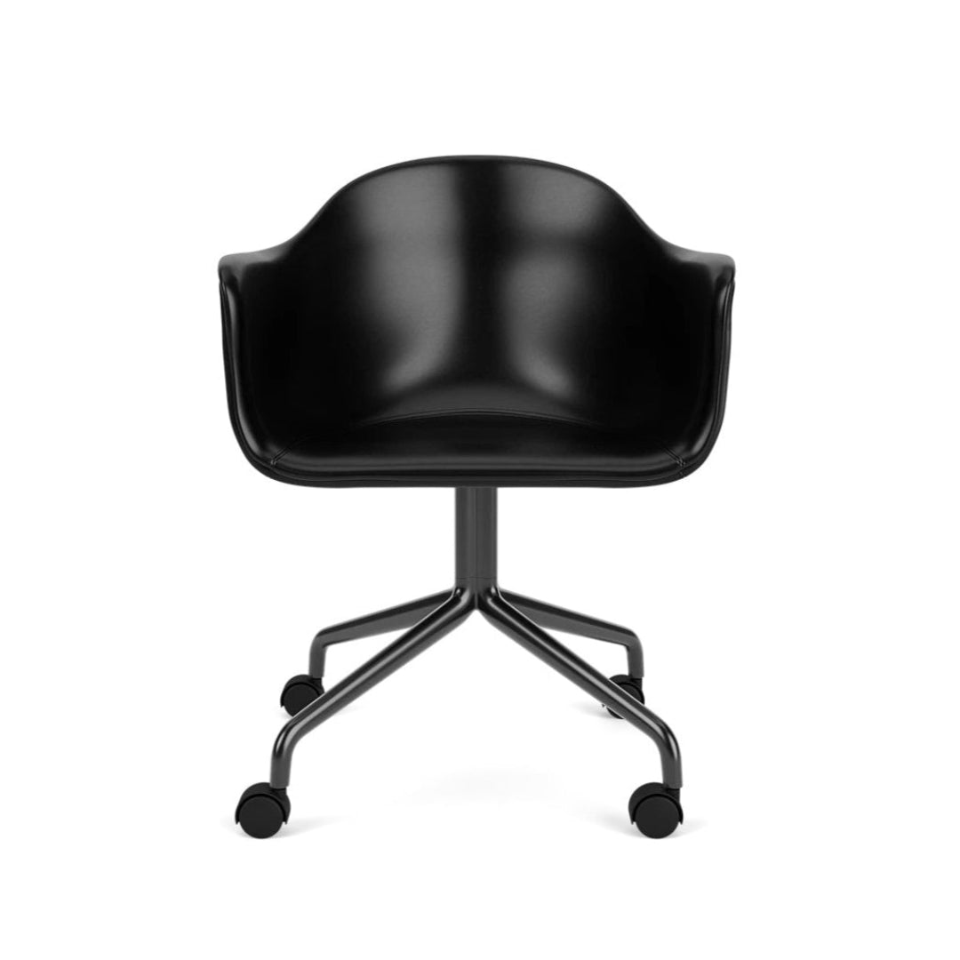 Harbour Arm Chair, Dining Height, Black Star Base w/Casters, Upholstered - ökenhem