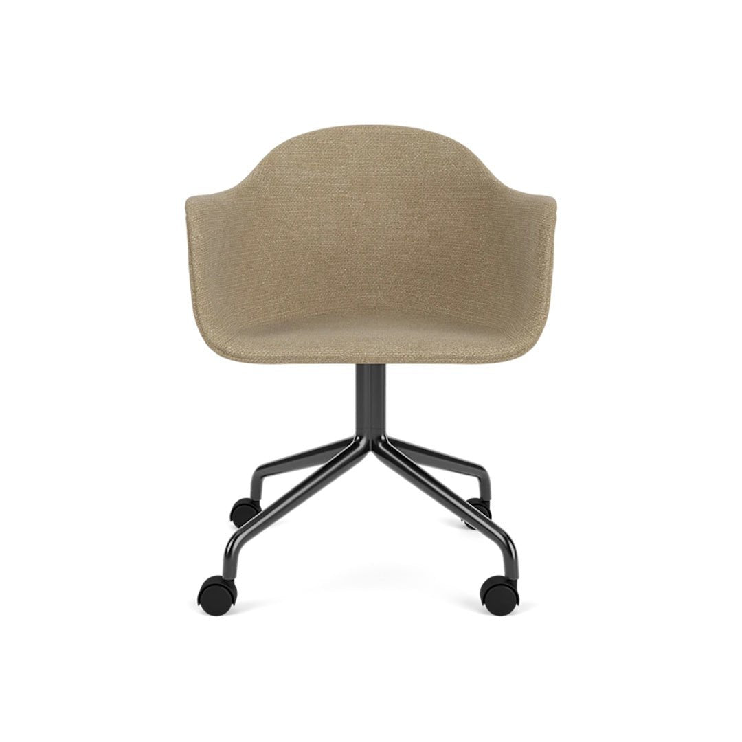 Harbour Arm Chair, Dining Height, Black Star Base w/Casters, Upholstered - ökenhem