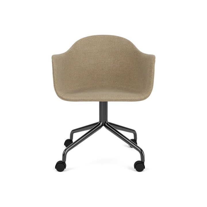 Harbour Arm Chair, Dining Height, Black Star Base w/Casters, Upholstered - ökenhem