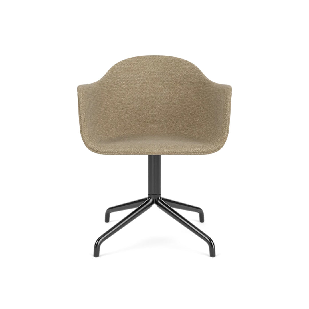 Harbour Arm Chair, Dining Height, Black Star Base w/Swivel, Upholstered - ökenhem