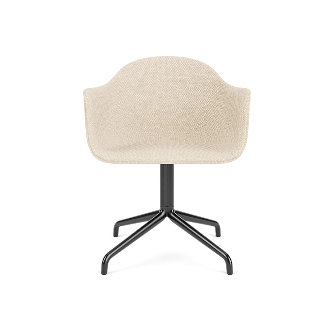 Harbour Arm Chair, Dining Height, Black Star Base w/Swivel, Upholstered - ökenhem