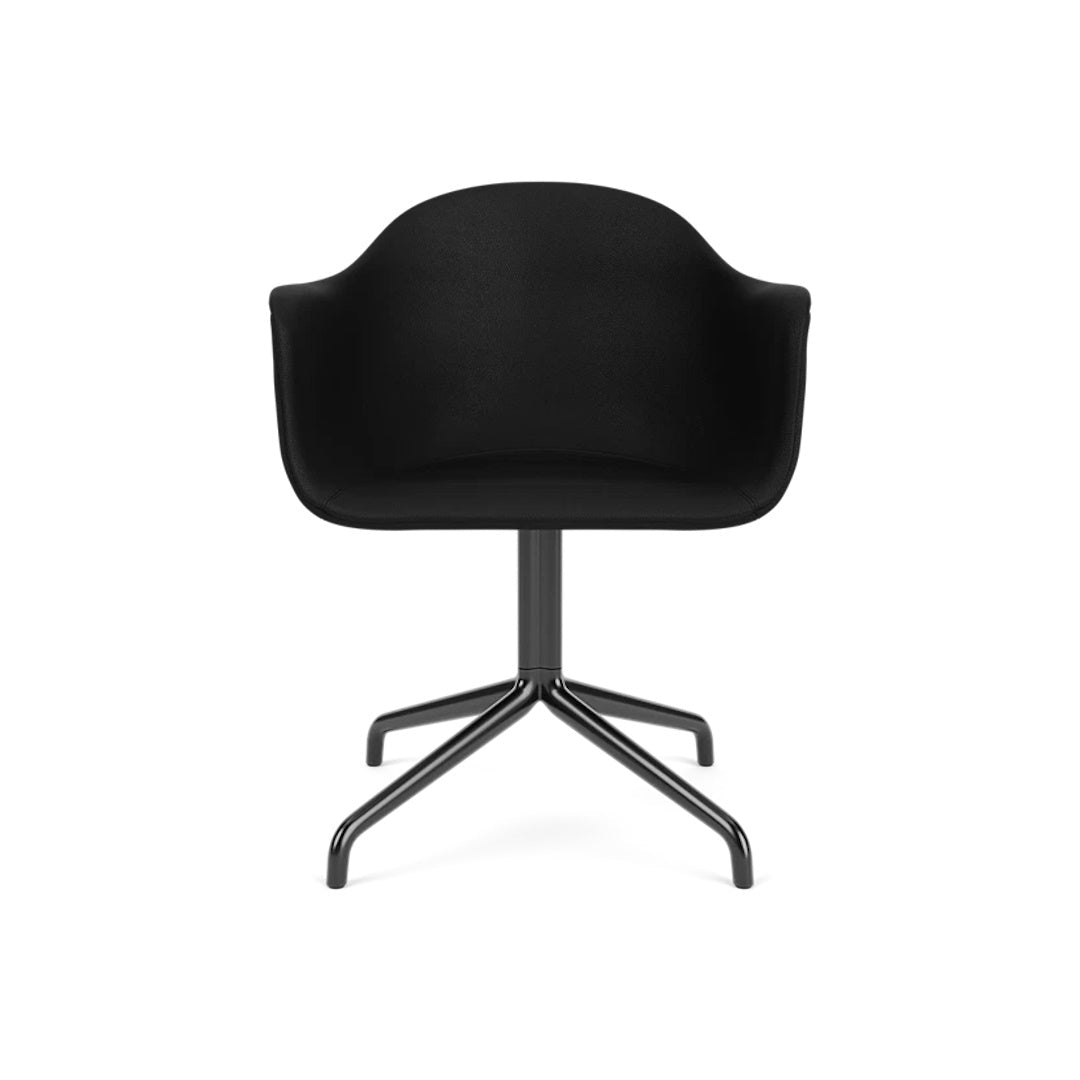 Harbour Arm Chair, Dining Height, Black Star Base w/Swivel, Upholstered - ökenhem