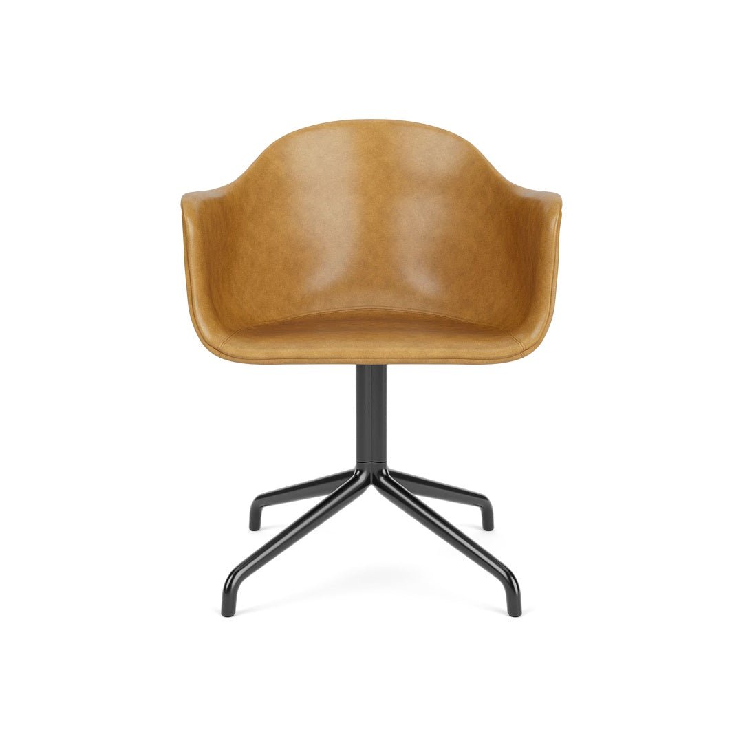 Harbour Arm Chair, Dining Height, Black Star Base w/Swivel, Upholstered - ökenhem