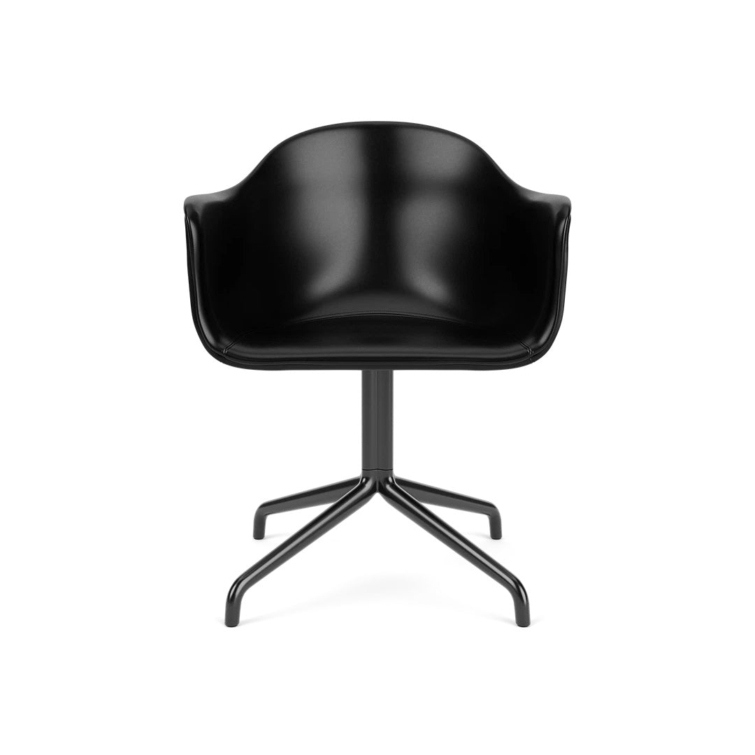 Harbour Arm Chair, Dining Height, Black Star Base w/Swivel, Upholstered - ökenhem