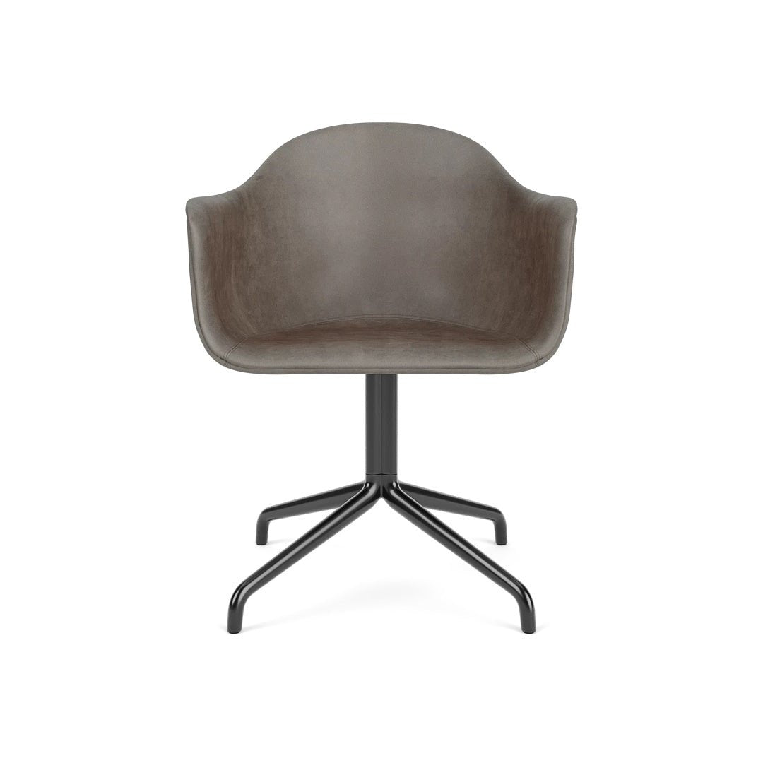 Harbour Arm Chair, Dining Height, Black Star Base w/Swivel, Upholstered - ökenhem