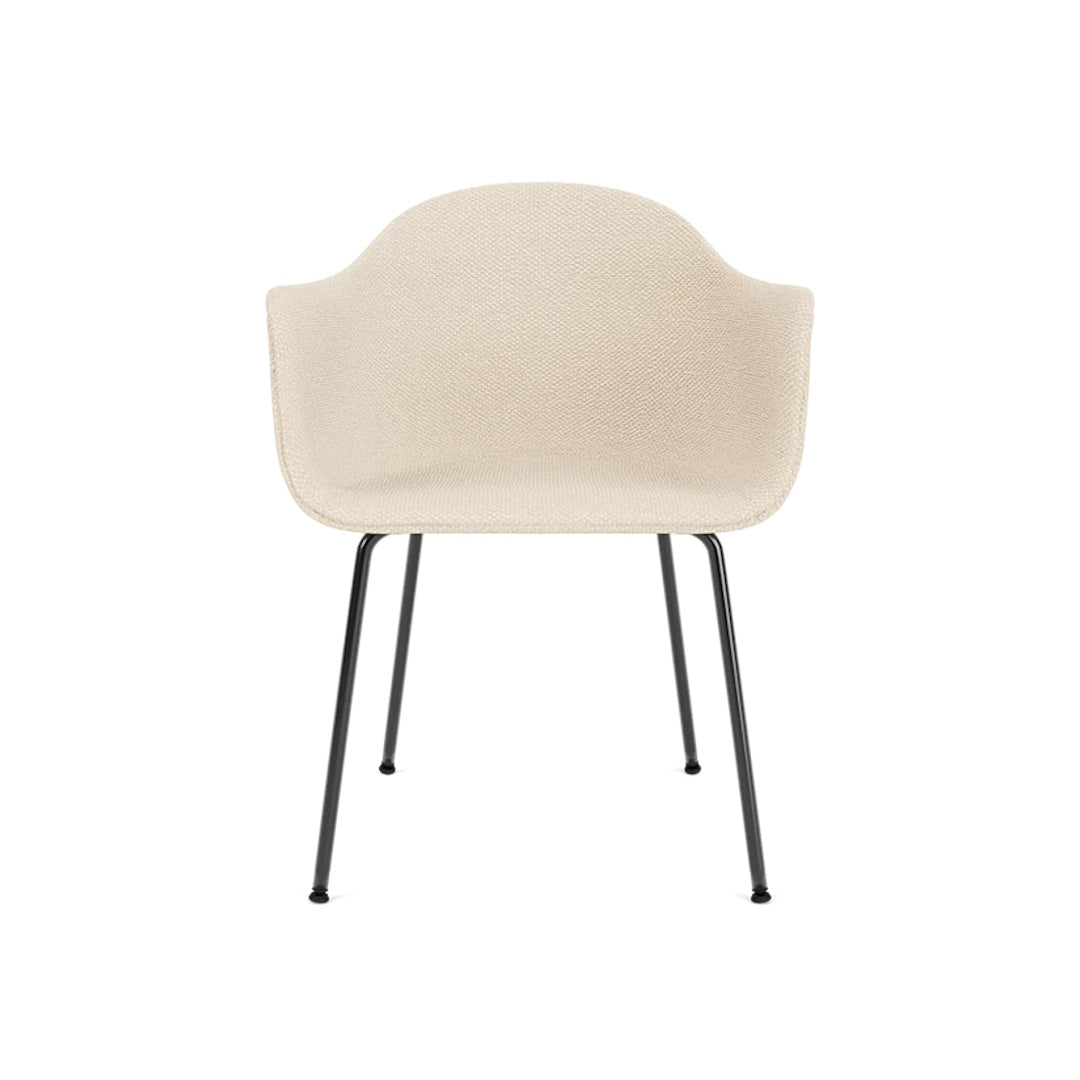 Harbour Arm Chair, Dining Height, Black Steel Base, Upholstered - ökenhem