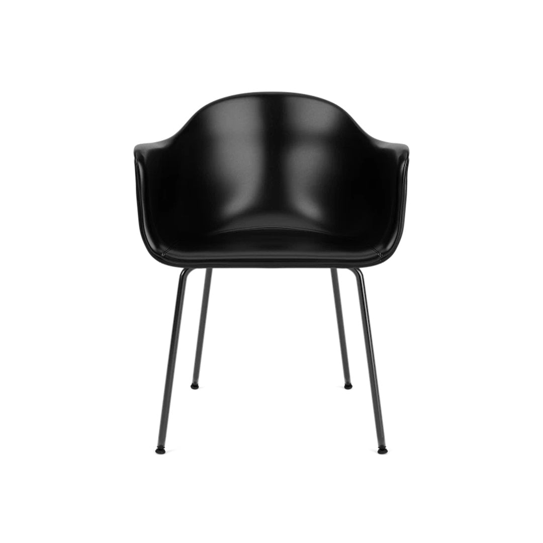 Harbour Arm Chair, Dining Height, Black Steel Base, Upholstered - ökenhem