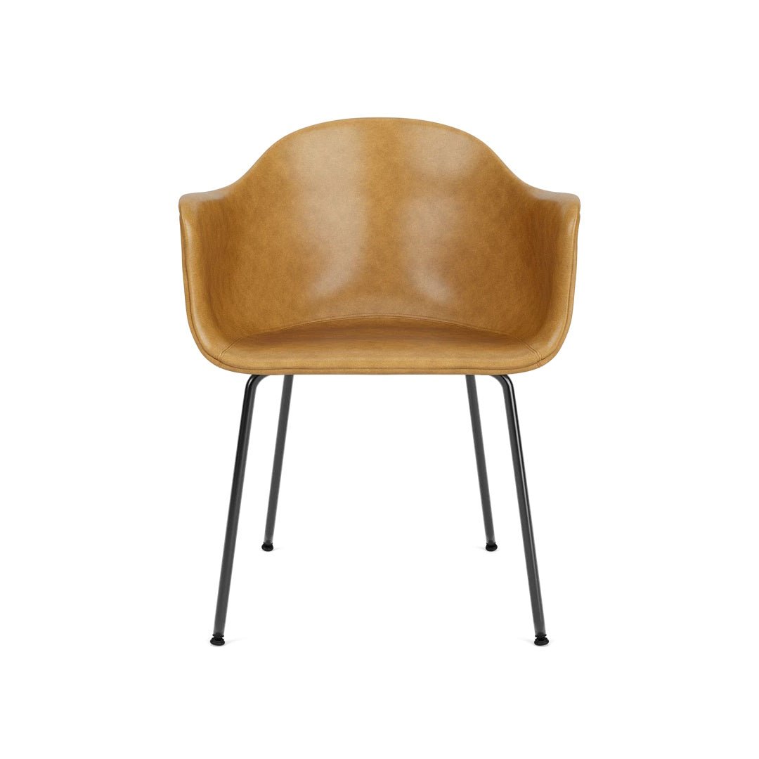 Harbour Arm Chair, Dining Height, Black Steel Base, Upholstered - ökenhem