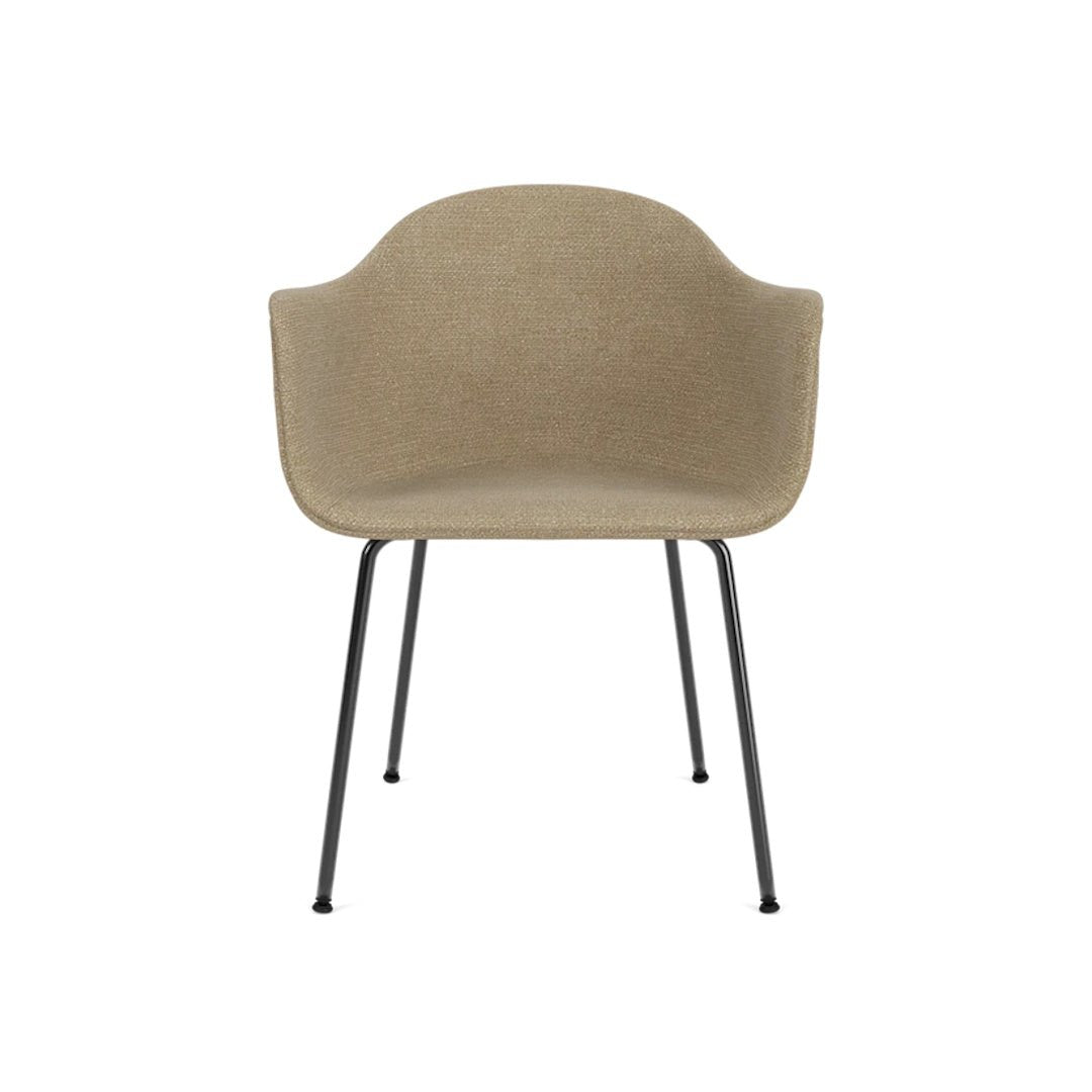 Harbour Arm Chair, Dining Height, Black Steel Base, Upholstered - ökenhem