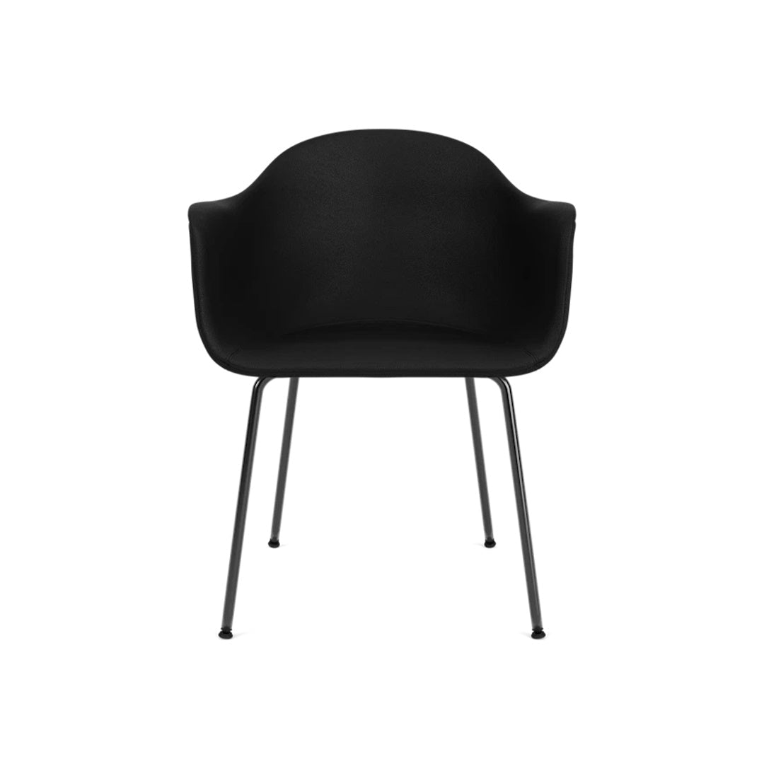 Harbour Arm Chair, Dining Height, Black Steel Base, Upholstered - ökenhem
