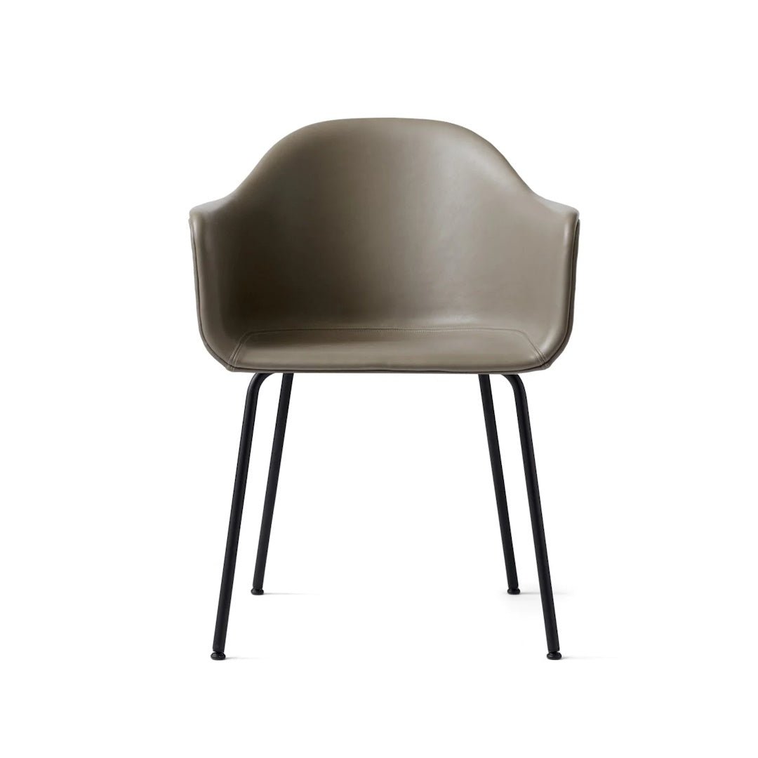 Harbour Arm Chair, Dining Height, Black Steel Base, Upholstered - ökenhem