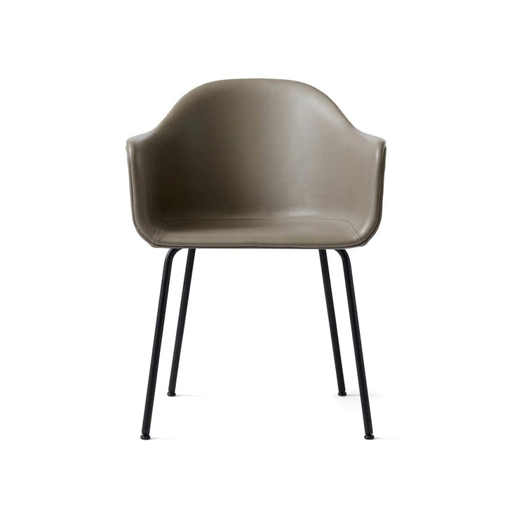 Harbour Arm Chair, Dining Height, Black Steel Base, Upholstered - ökenhem