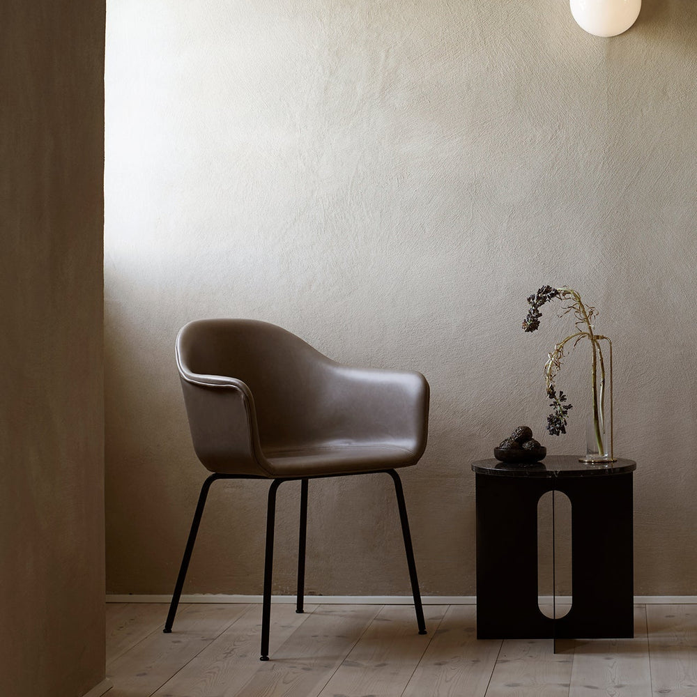 Harbour Arm Chair, Dining Height, Black Steel Base, Upholstered - ökenhem