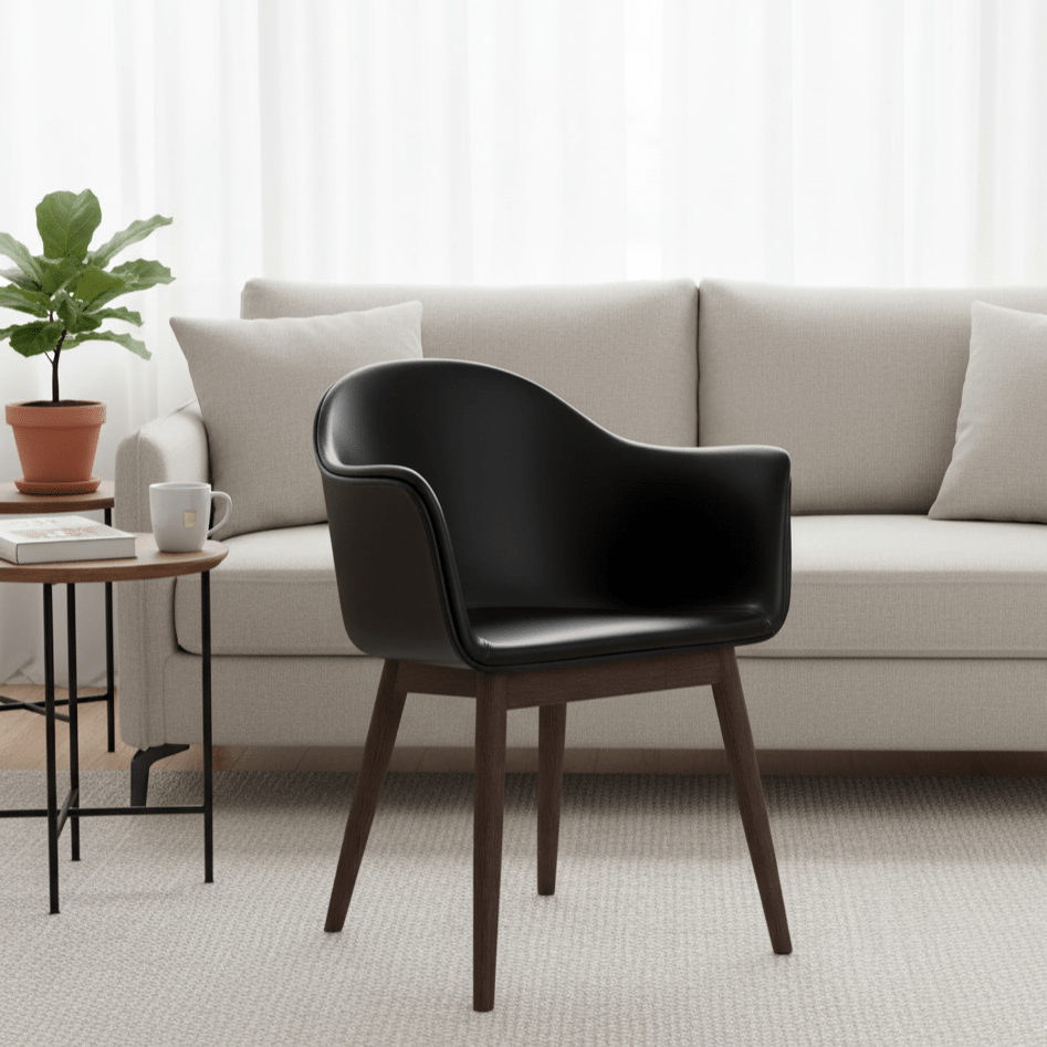 Harbour Arm Chair, Dining Height, Oak Base, Upholstered - ökenhem