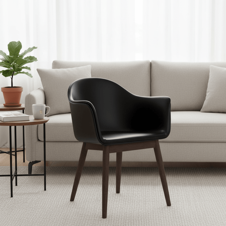 Harbour Arm Chair, Dining Height, Oak Base, Upholstered - ökenhem