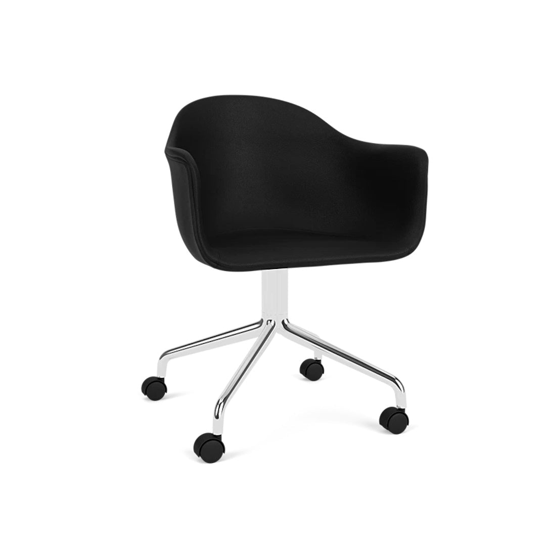 Harbour Arm Chair, Dining Height, Polished Aluminum Star Base w/Casters, Upholstered - ökenhem