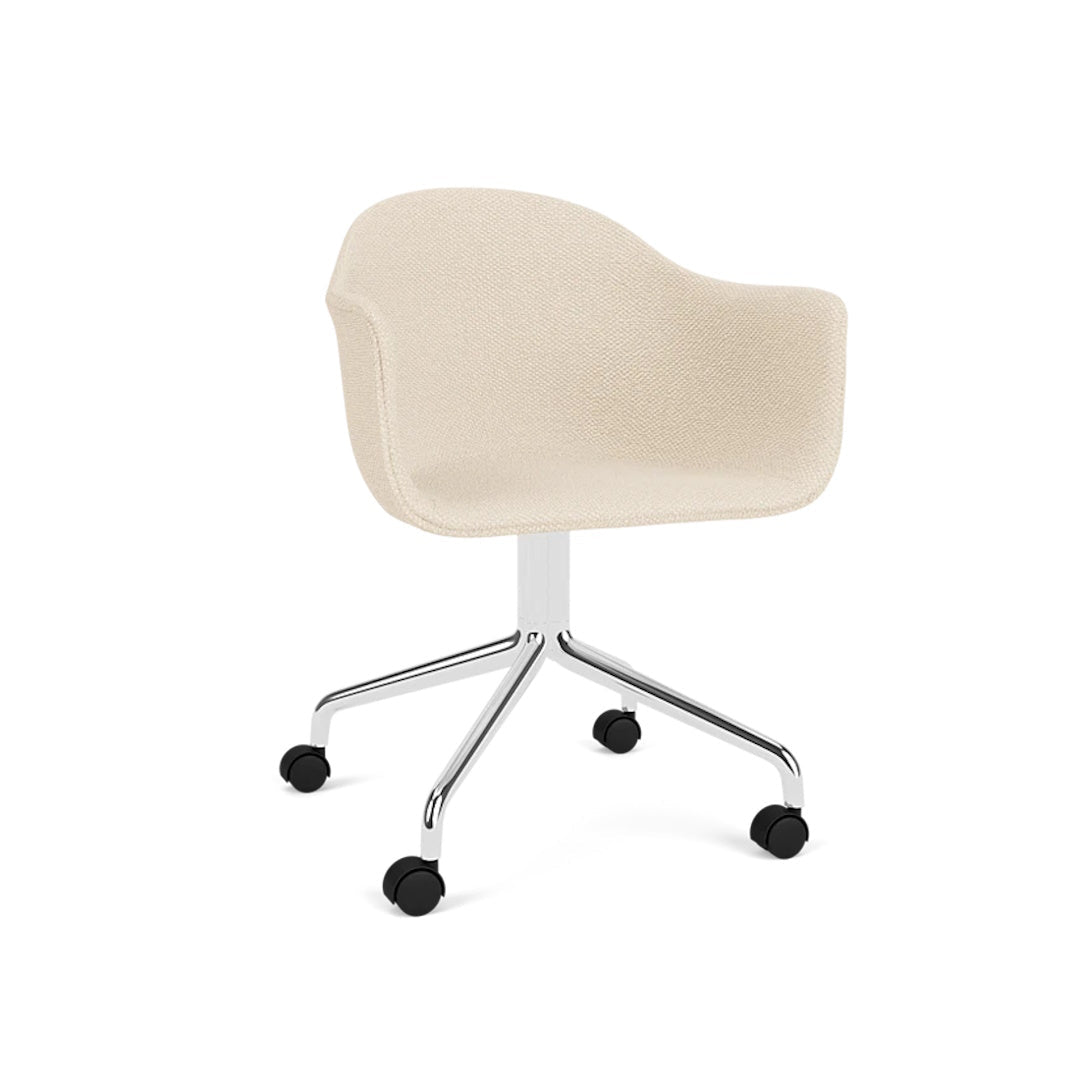 Harbour Arm Chair, Dining Height, Polished Aluminum Star Base w/Casters, Upholstered - ökenhem