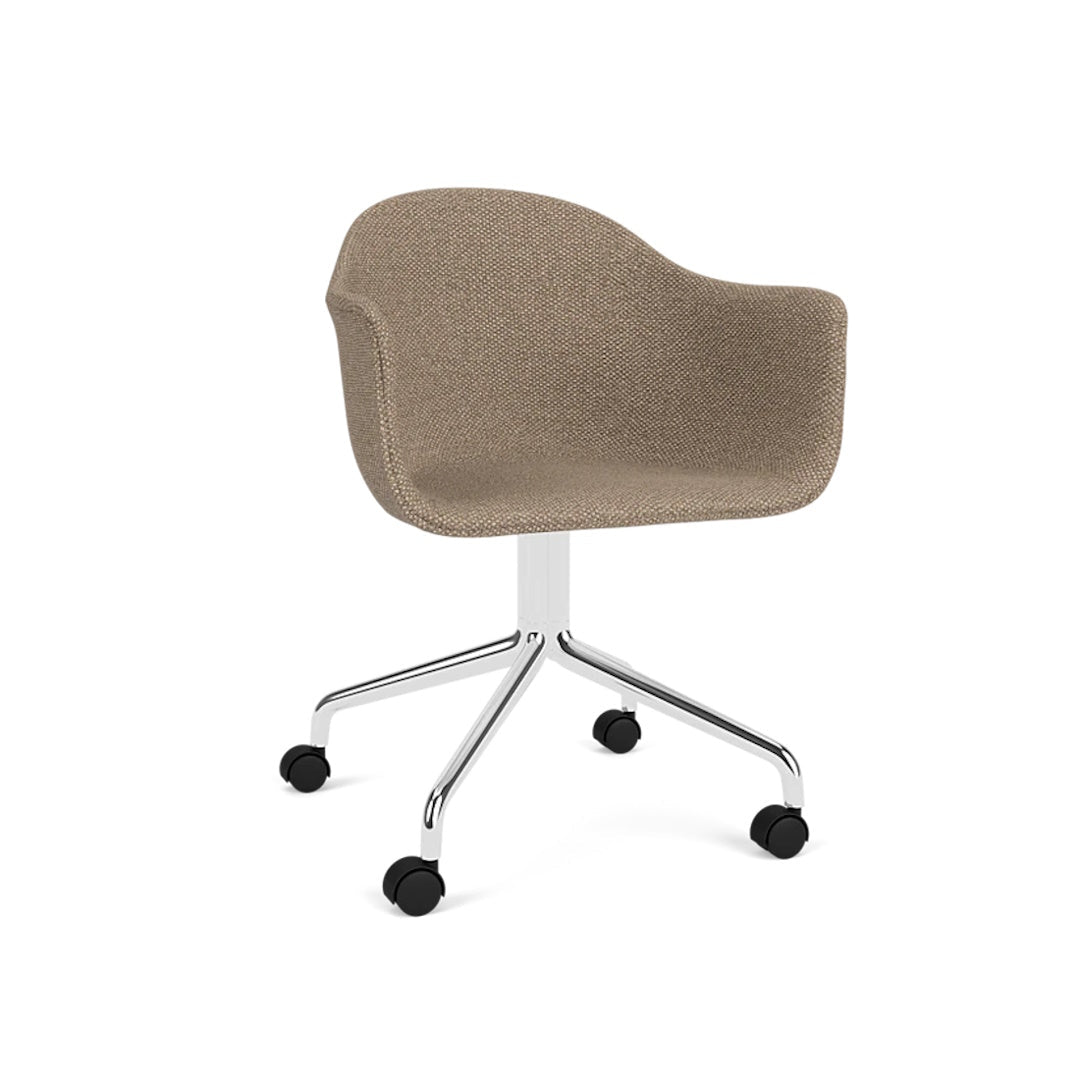 Harbour Arm Chair, Dining Height, Polished Aluminum Star Base w/Casters, Upholstered - ökenhem