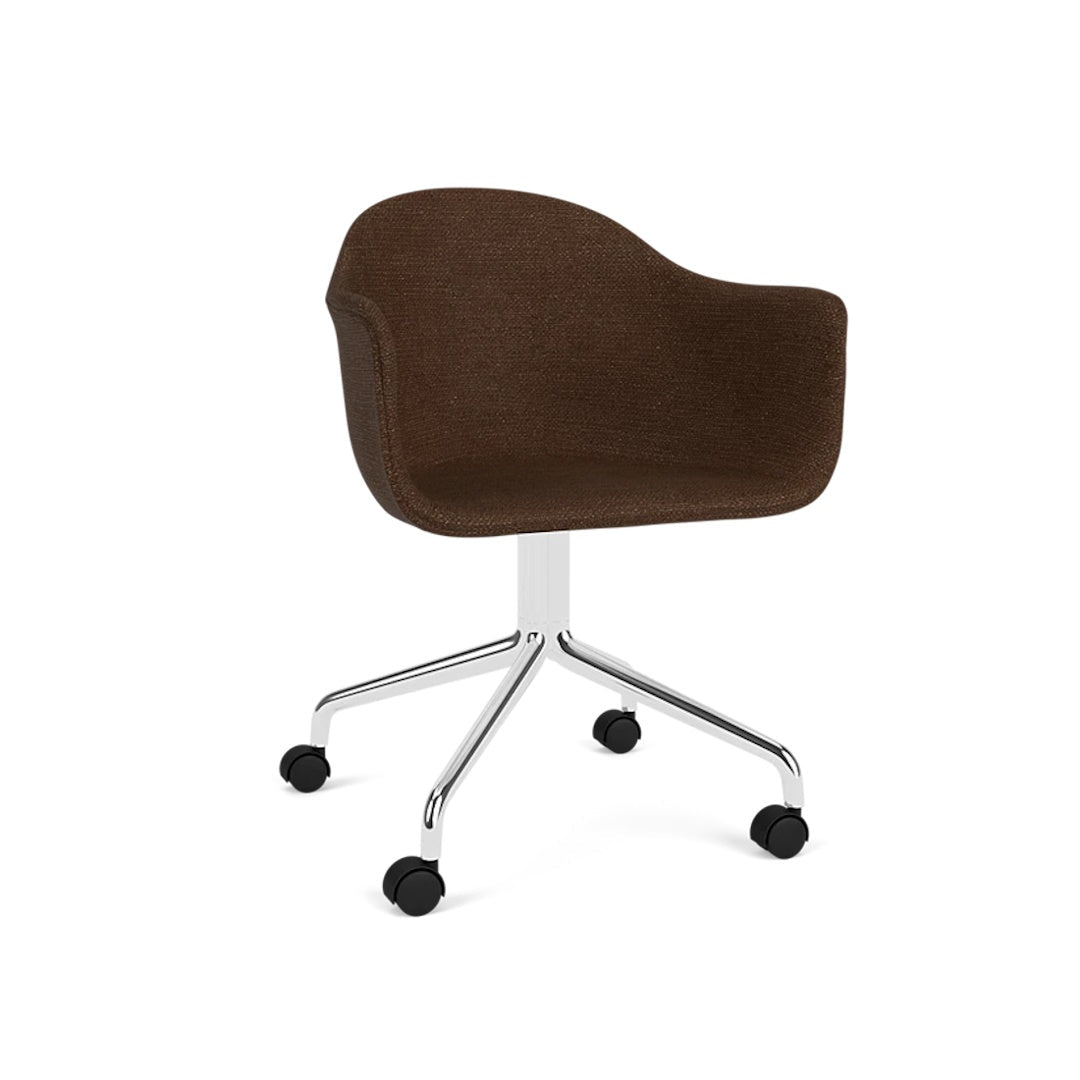 Harbour Arm Chair, Dining Height, Polished Aluminum Star Base w/Casters, Upholstered - ökenhem