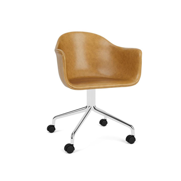 Harbour Arm Chair, Dining Height, Polished Aluminum Star Base w/Casters, Upholstered - ökenhem
