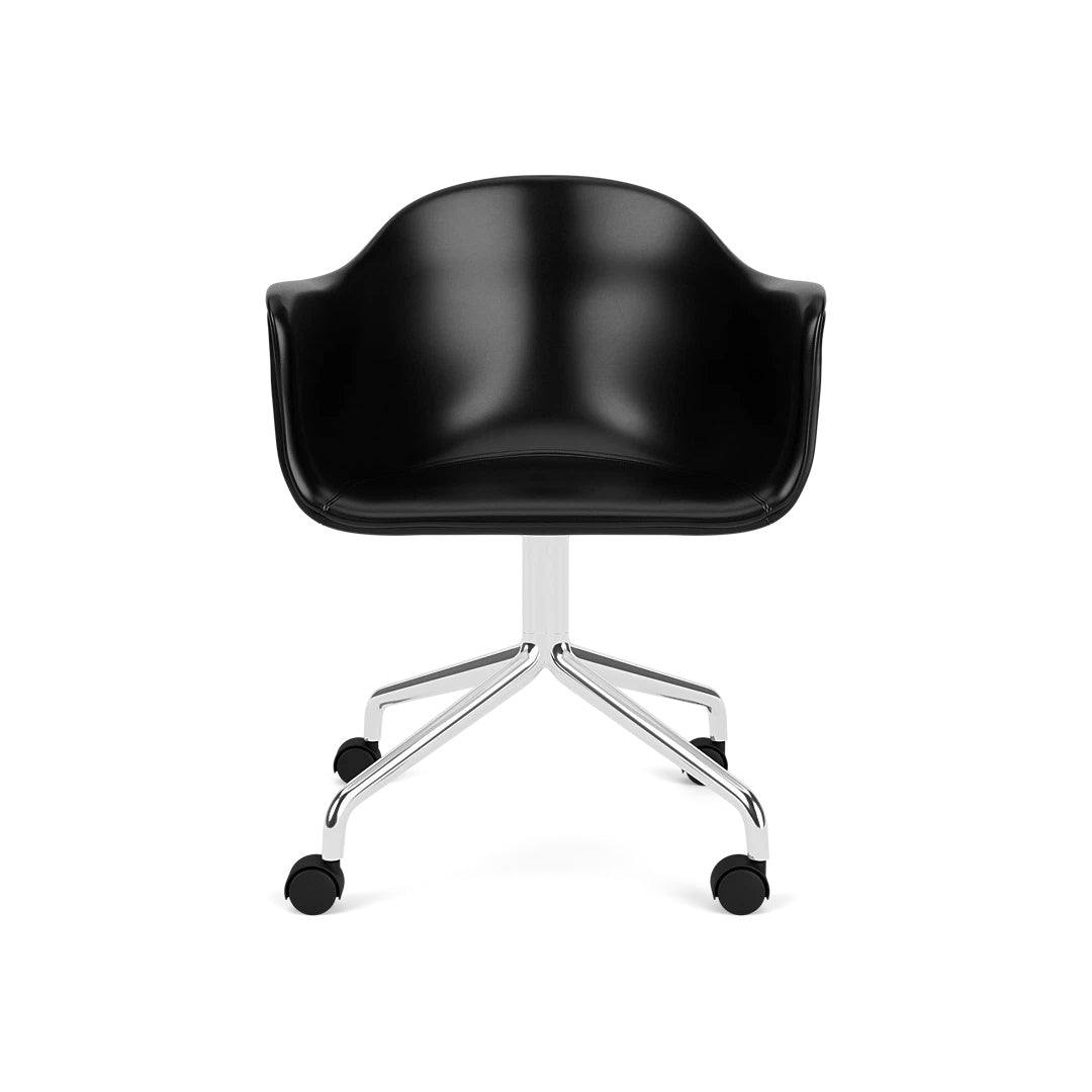 Harbour Arm Chair, Dining Height, Polished Aluminum Star Base w/Casters, Upholstered - ökenhem
