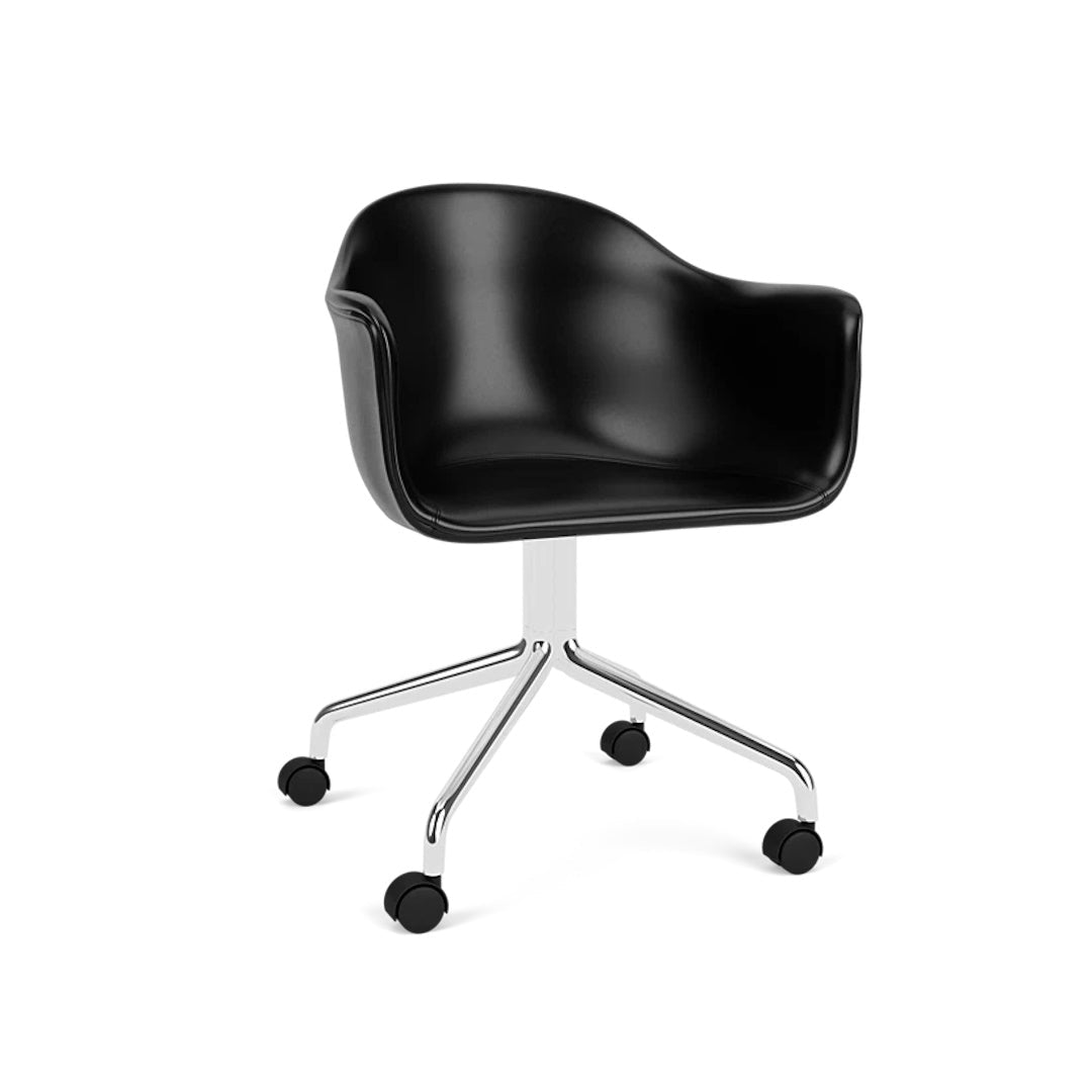 Harbour Arm Chair, Dining Height, Polished Aluminum Star Base w/Casters, Upholstered - ökenhem