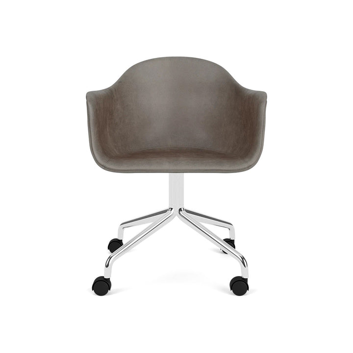 Harbour Arm Chair, Dining Height, Polished Aluminum Star Base w/Casters, Upholstered - ökenhem