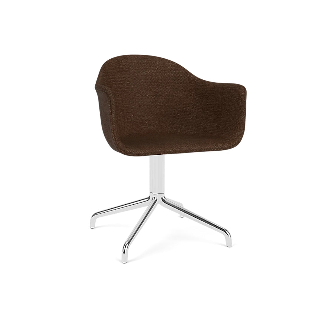 Harbour Arm Chair, Dining Height, Polished Aluminum Star Base w/Swivel, Upholstered - ökenhem