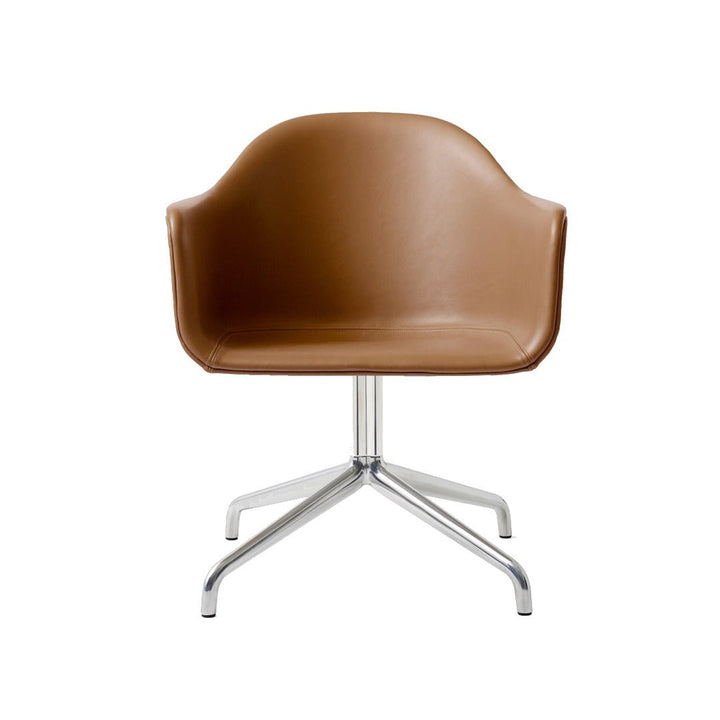 Harbour Arm Chair, Dining Height, Polished Aluminum Star Base w/Swivel, Upholstered - ökenhem