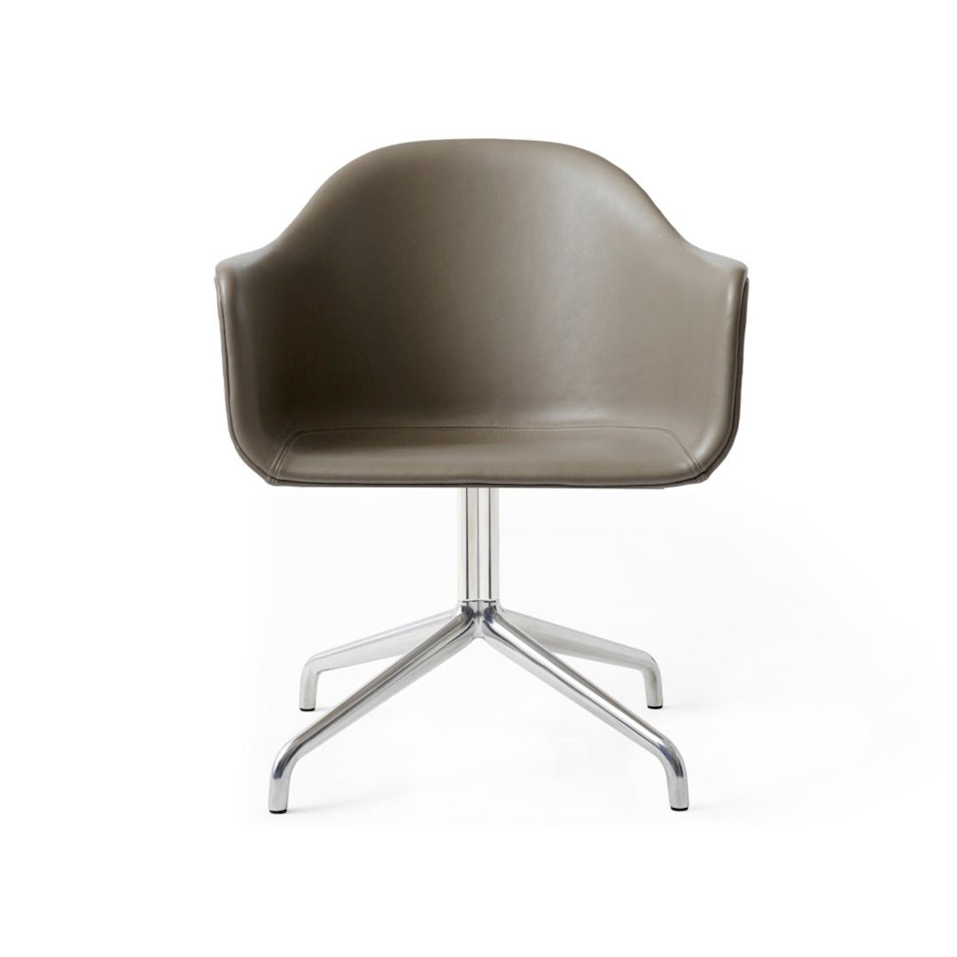 Harbour Arm Chair, Dining Height, Polished Aluminum Star Base w/Swivel, Upholstered - ökenhem