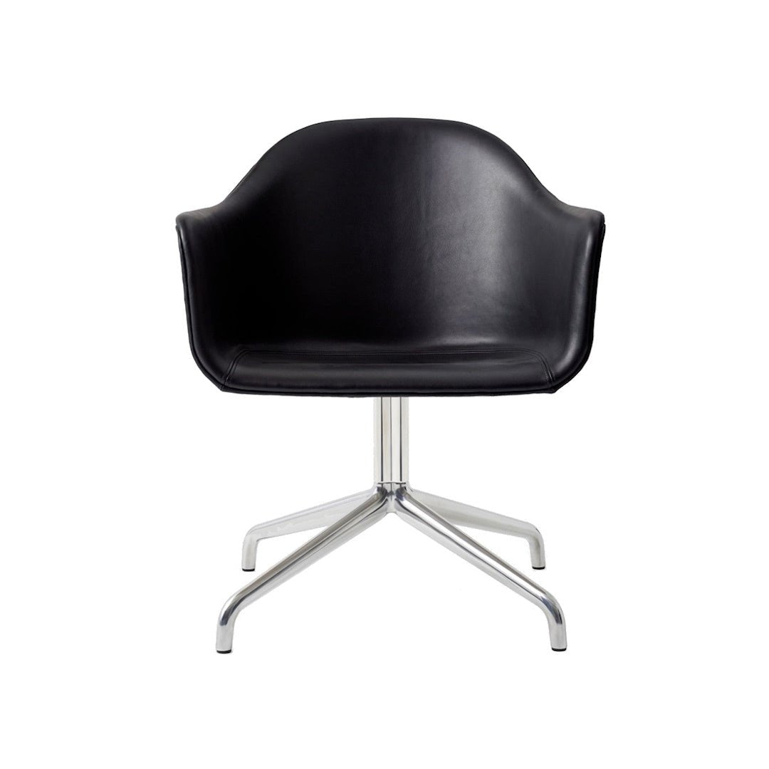 Harbour Arm Chair, Dining Height, Polished Aluminum Star Base w/Swivel, Upholstered - ökenhem