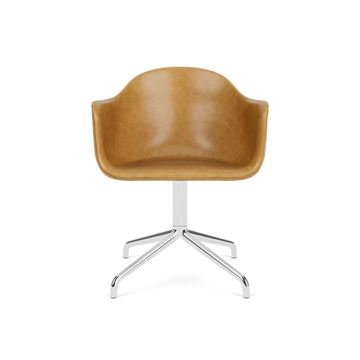 Harbour Arm Chair, Dining Height, Polished Aluminum Star Base w/Swivel, Upholstered - ökenhem