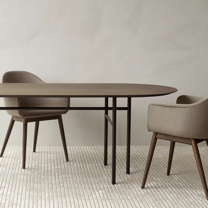 Harbour Dining Chair, Upholstered in Remix 233 with Black Oak Legs - ökenhem