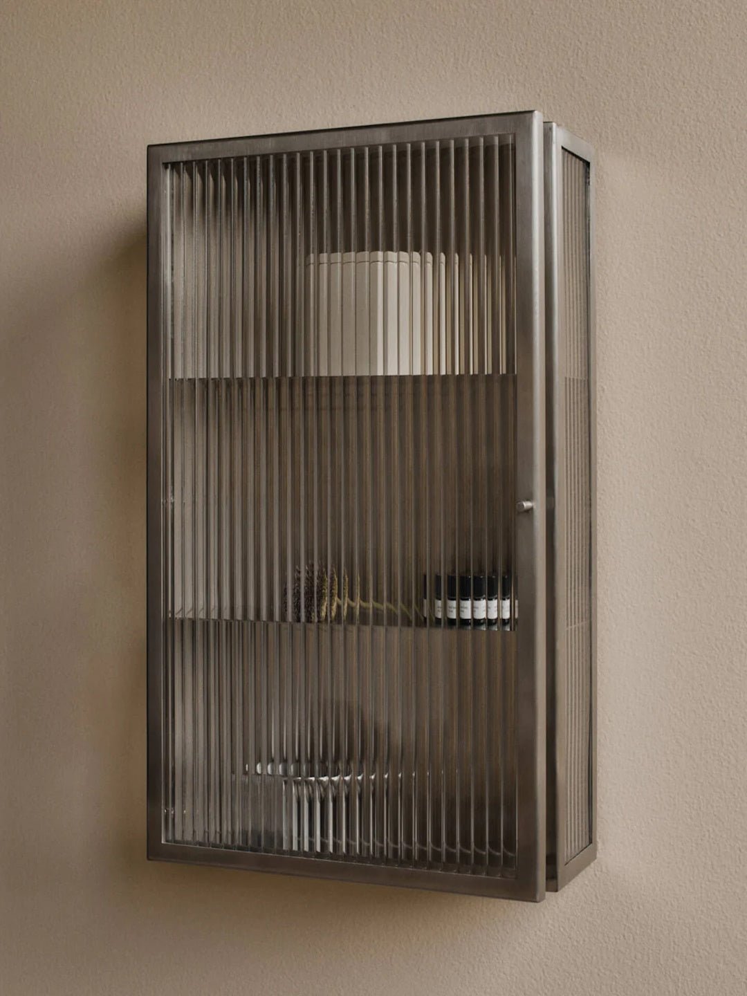 Haze Wall Cabinet - Reeded Glass - Stainless Steel - ökenhem